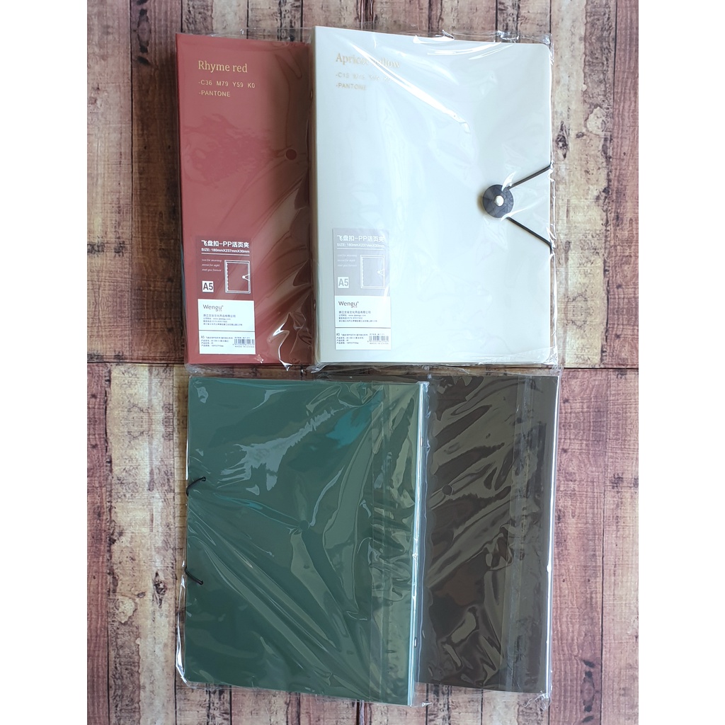 Map Binder Wengu A5 B5 Muji Style Tali Karet Samping  - Binder Note 20 26 Ring Besi A5 B5 20H3