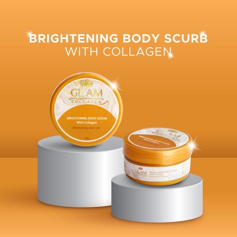 (READY) GLAM COLLAGEN LULUR WHITENING BPOM BRIGHTENING BODY
