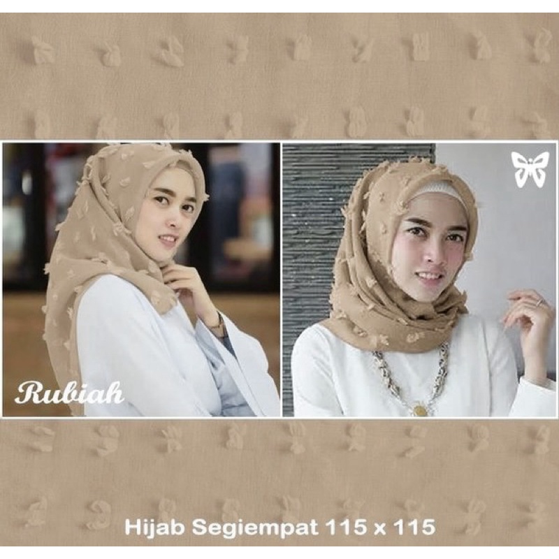 Kerudung Segi Empat Rubia - Cream