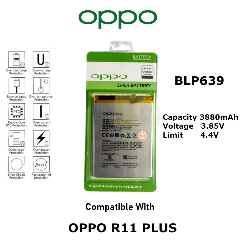 (P) Batre Baterai Battery Original Oppo BLP639 R11+