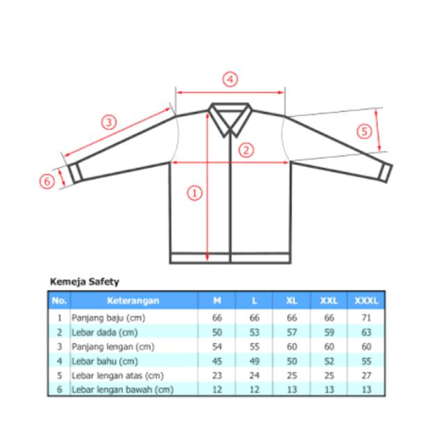 Baju Safety Pria Lengan Panjang Proyek/ Kemeja Proyek K3 Sefty First Atasan Dril