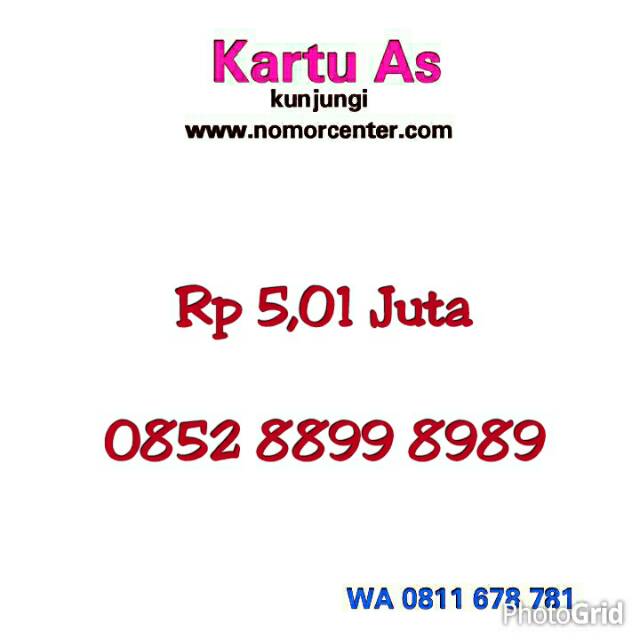 Kartu Perdana As Seri Double AB 8989 ,Double AA 8899 - 0852 8899 8989 LIMITED #L712 101