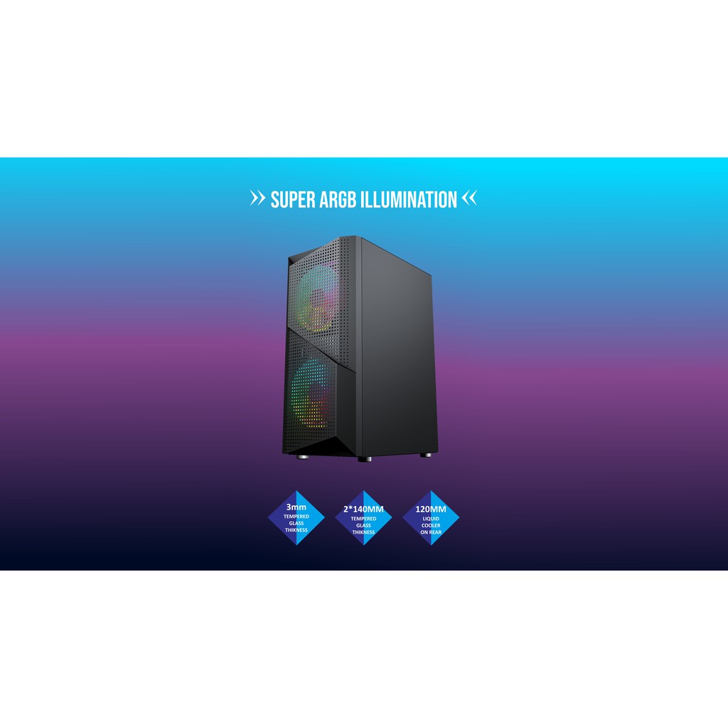 VenomRX Samurai + 2 Fan RGB Tempered Glass Casing Gaming PC