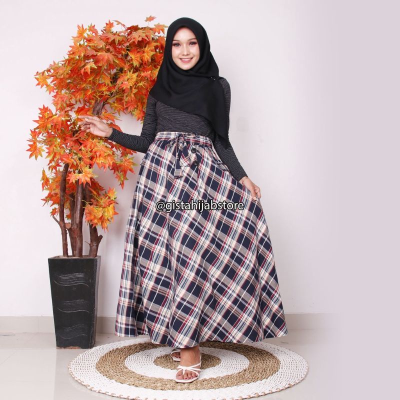 ROK PAYUNG KOTAK/MAXI SKIRT/ROK WANITA PAYUNG PANJANG /KLOK LEBAR