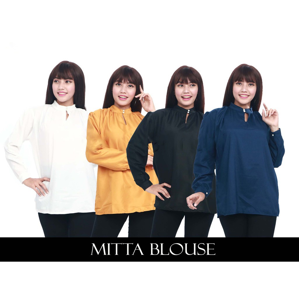 RX FASHION MITTA BLOUSE BAHAN WOLFIS UKURAN ALLSIZE FIT L 1R