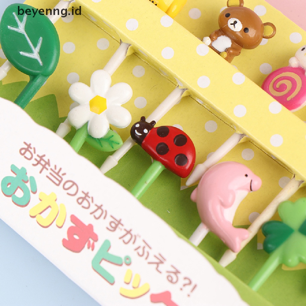 12pcs Tusuk Gigi Buah Desain Kartun Hewan Untuk Dekorasi Pesta
