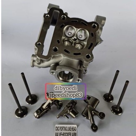 Head assy New NMax Aerox porting cnc Valve 22/25 Superhead aerox New NMax porting CNC klep 22/25 set