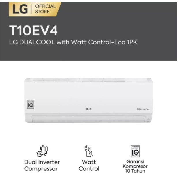 LG AC 1PK 1 PK Dual Inverter Compressor Watt Control T10EV4 S10EV4 DUALCOOL