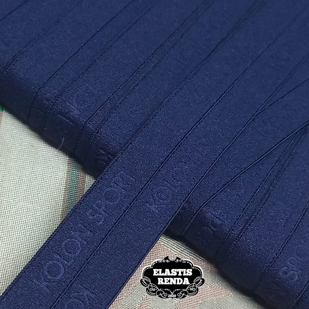 (Harga Per Meter) Karet Elastis Biru Navy Kolon Sport Lebar 2cm / 20mm
