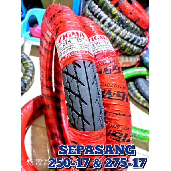 sepasang 2 ban motor 250-17 & 275-17 ban bebek ring 17 ban honda supra revo karisma vega jupiter