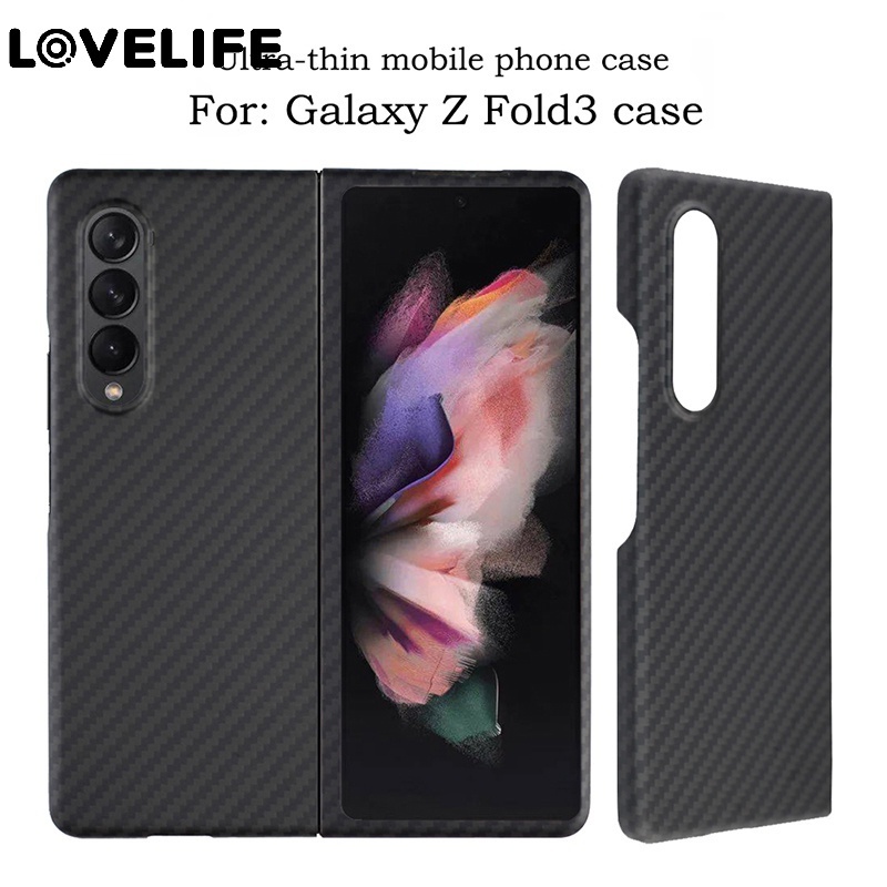 Casing Full Body Bahan Serat Karbon Shockproof Ultra Tipis Untuk Samsung Galaxy Z Fold 3