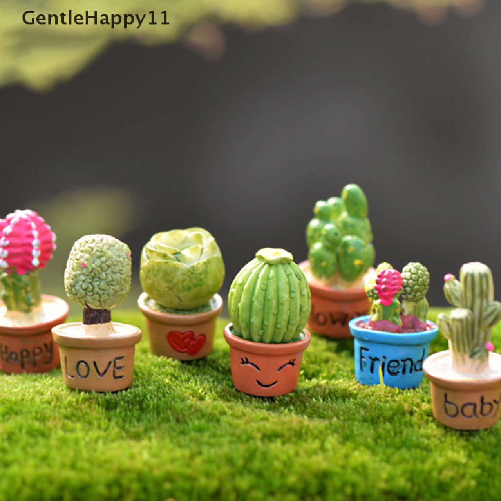 Gentlehappy Miniatur Kaktus Untuk Dekorasi Taman Mini / Fairy Garden / Craft DIY