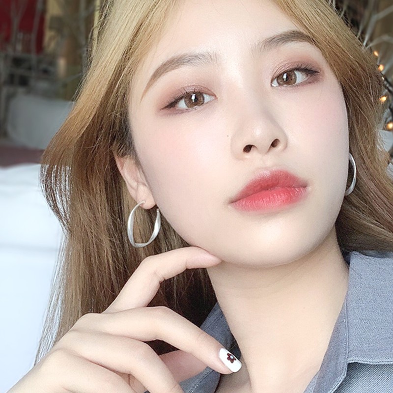 Anting Bentuk C Bahan Metal Silver S925 Gaya Eropa Amerika