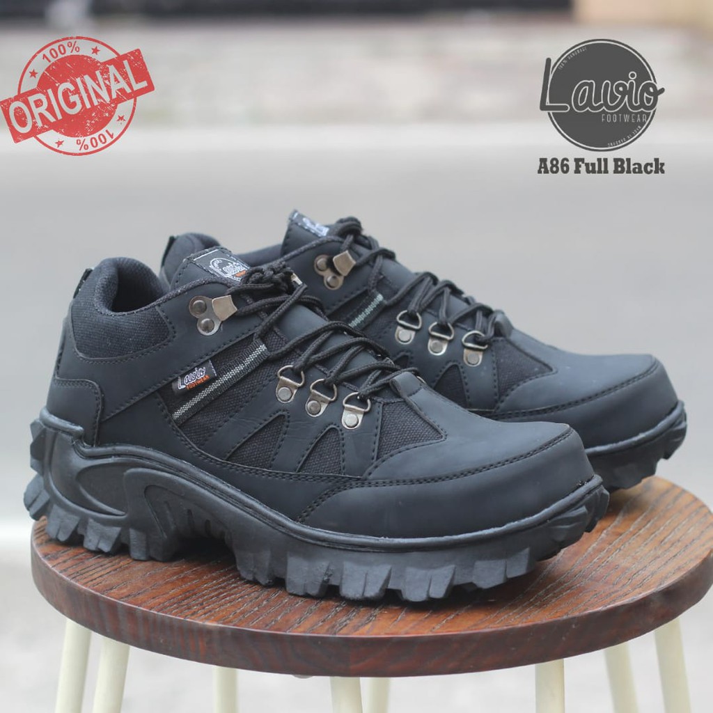 SEPATU BOOT PRIA SAFETY UJUNG BESI SOL KARET ANTI SLIP SEFTY SHOES KERJA LAPANGAN PROYEK OUTDOOR GUNUNG HIKING ADVENTURE TRAVEL LAVIO A86