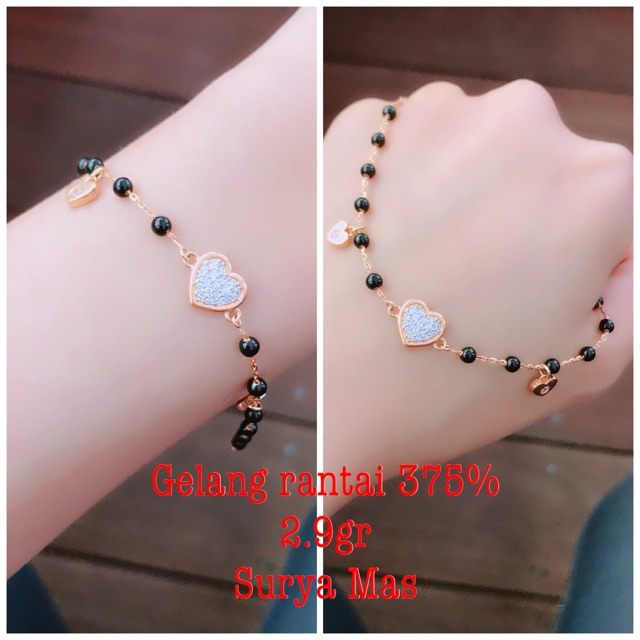 Gelang rantai emas 375%