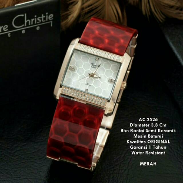 JAM TANGAN CEWEK/WANITA ALEXANDRE CHRISTIE RANTAI SEMI KERAMIK ORIGINAL TERBARU ANTI AIR ELEGANT...