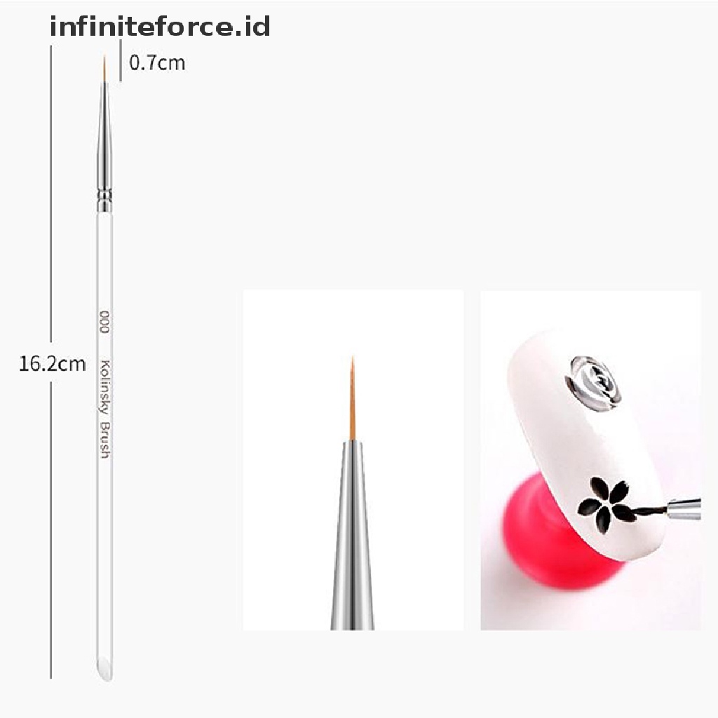 Infiniteforce.id 3pcs / set brush pen Transparan Ukuran 7 / 9 / 11mm Peralatan Nail art / Manicure