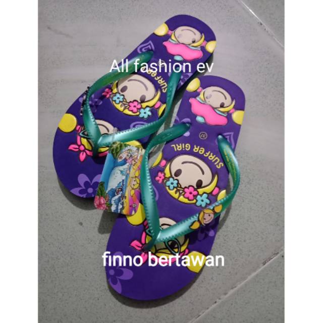 Sandal Ando karakter surfer girl ungu
