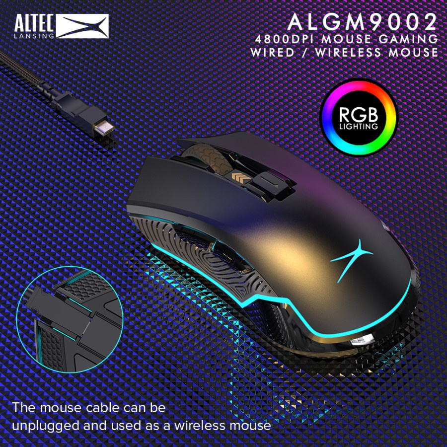 Mouse Gaming ALTEC LANSING ALGM-9002 Wireless &amp; Wired 4800DPI - ALGM9002