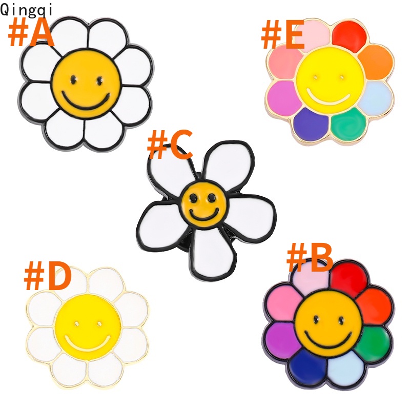 Bros Pin Enamel Bentuk Bunga Daisy Mini Warna Pelangi Untuk Anak