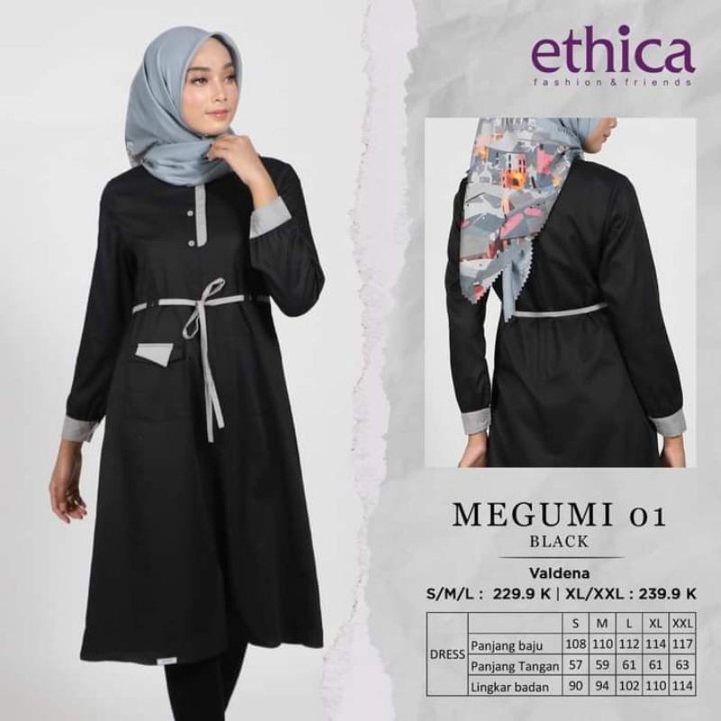 Tunik ETHICA MEGUMI 01 II HITAM , GREEN , SIMPLY TAUPE , TAUPE MOUVE - Original