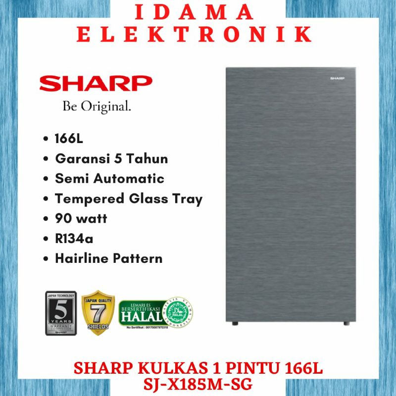 SHARP Kulkas 1 Pintu [166 L] SJ-X185M-SG