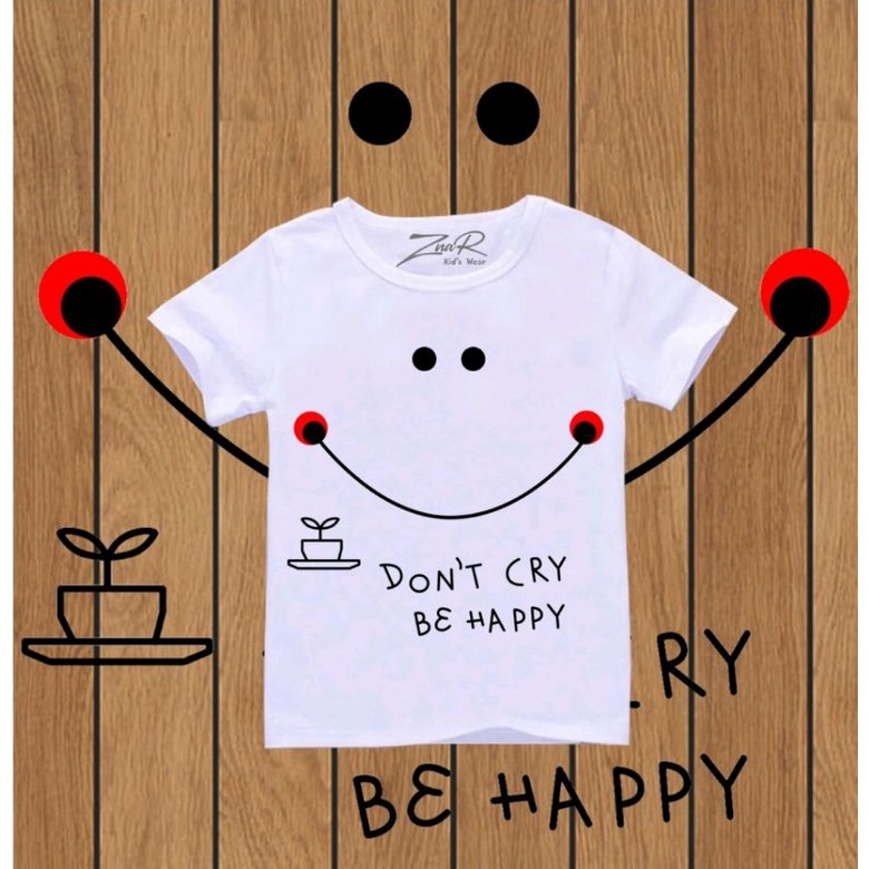 Baju bayi atasan kaos bayi usia 3-9 bulan-33 Putih Smile