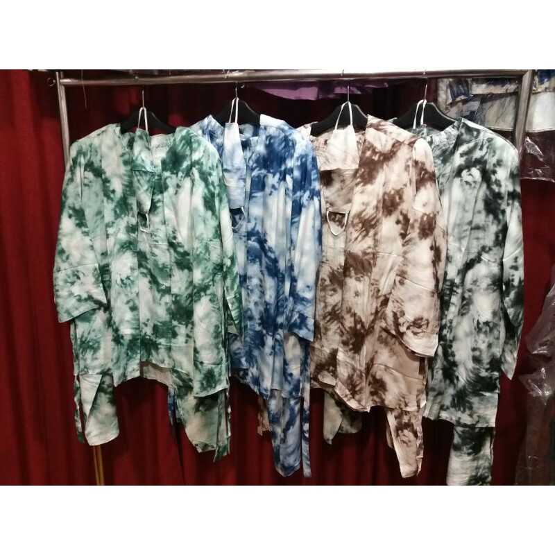 blazer tie die / onet set rayon / piyama tie die / setcel rayon / tie die jumbo/ big size