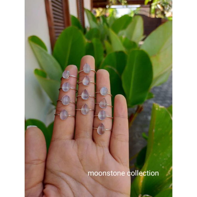 cincin perak moonstone polos
