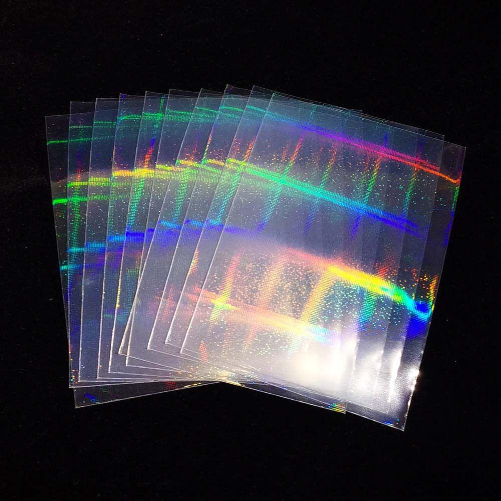 Lanfy 10pcs Cover Pelindung Kartu Laser Holografik Transparan