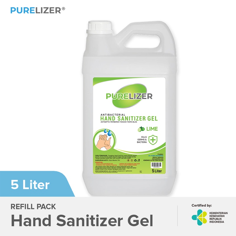 Hand Sanitizer Gel 5 Liter PURELIZER Refill 5L Handsanitizer Gel 5000ml [KHUSUS GOJEK/GRAB ONLY]