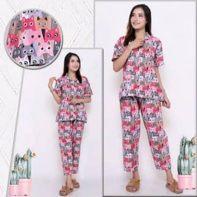 Baju Tidur Piyama Wanita/Cewek Pajamas Katun Motif Karakter CP Part 2