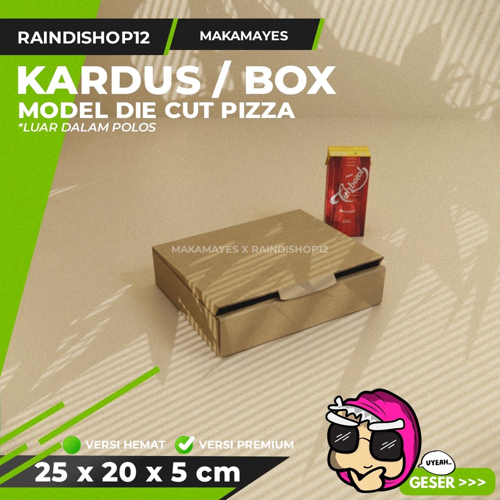 

BOX 25 X 20 X 5 CM KARDUS DIE CUT PIZZA KEMASAN PACKAGING KADO