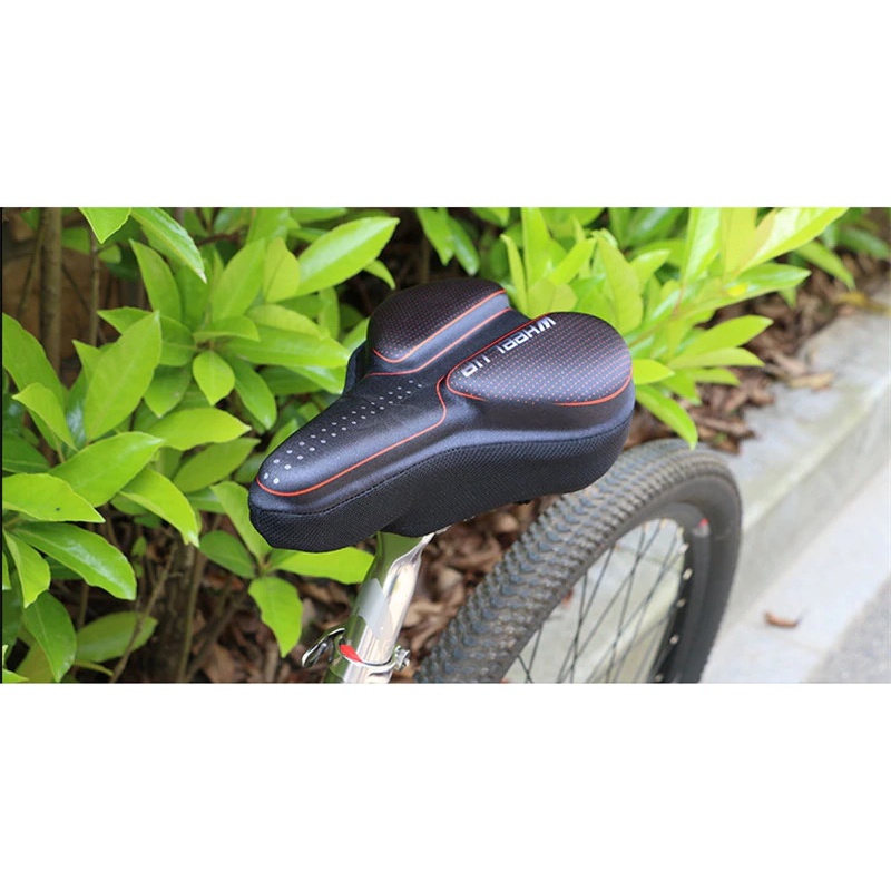 WHEEL UP Cover Jok Sadel Sepeda Breathable Silicone Gel - CH659 - Black/Red