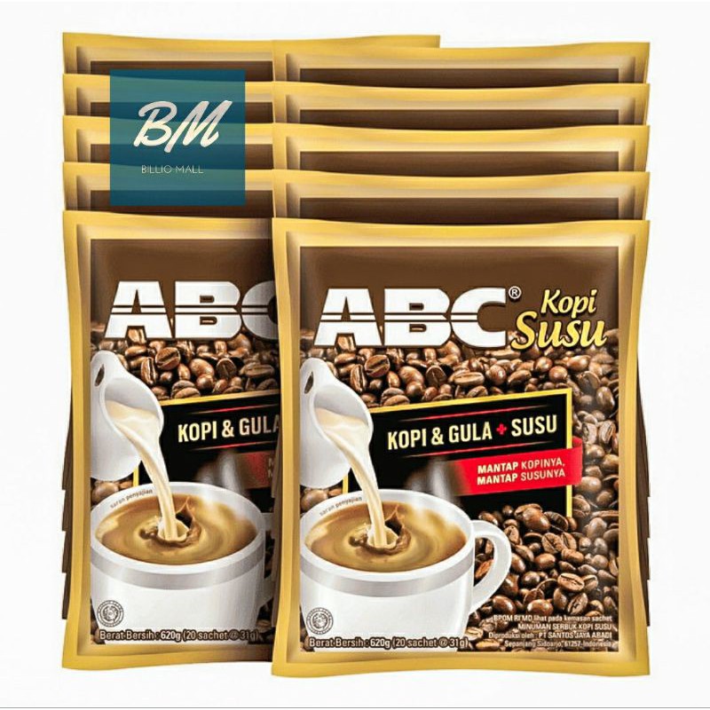 

Kopi ABC Susu isi 10 Pcs / Kopi ABC Susu 1 Renceng isi 10 Sachet 31 gr / ABC Susu 10 Bungkus / Kopi Gula Susu