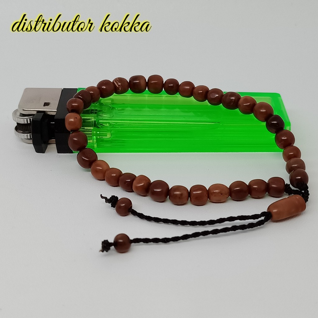 ( SUPER MURAH ) Gelang tasbih 33 kokka kaukah  bulat kpl coklat