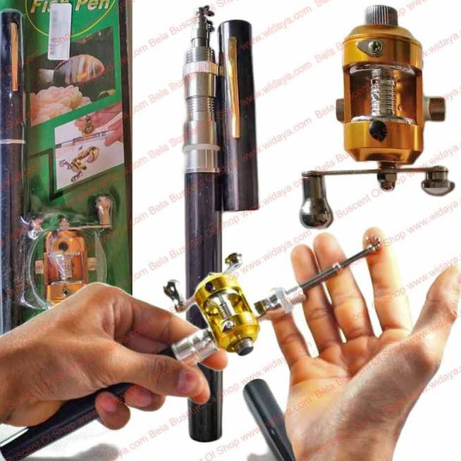 WEXH ALAT MANCING SAKU PENA PANCING JORAN 160CM REL POCKET FISHING ROD 1.6M - MERAH 771G