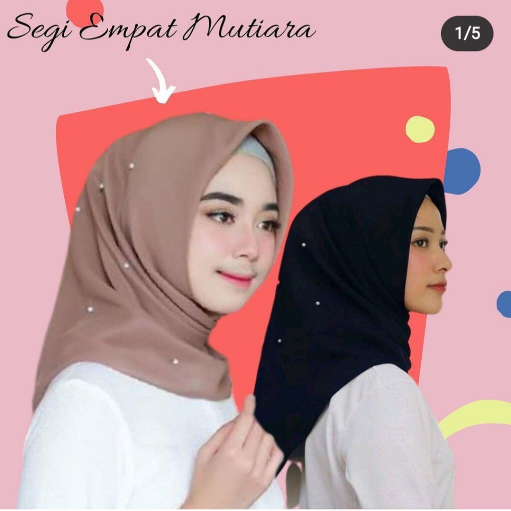 Hijab / Jilbab segi empat / segiempat mutiara