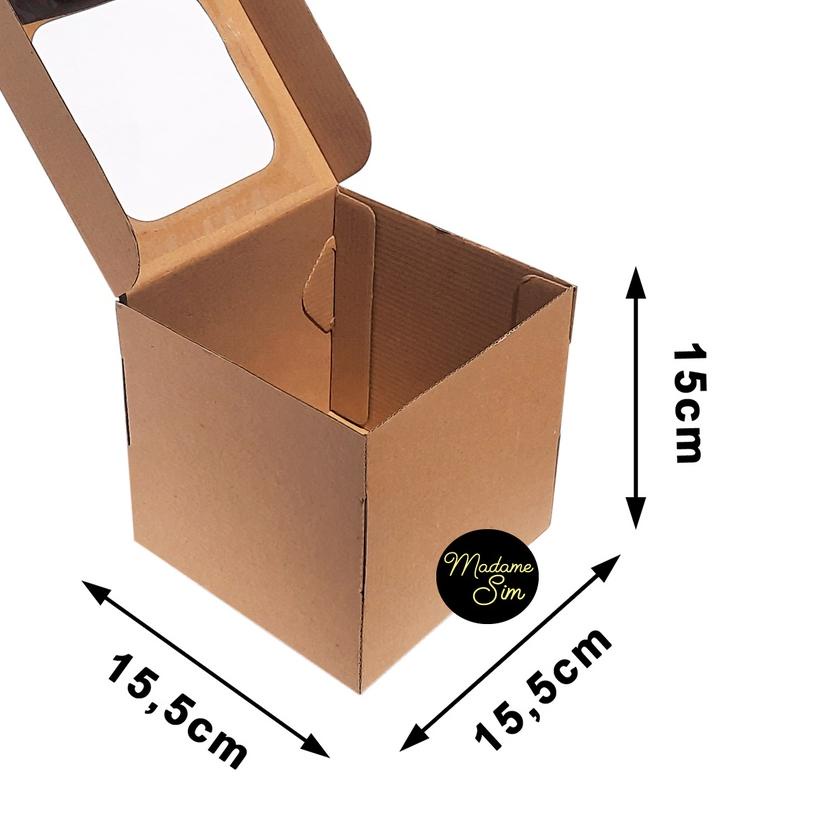

◙ KOTAK KUE - CAKE BOX 15 x 15 x 15 CM - JENDELA (ISI : 10 PCS) ➫