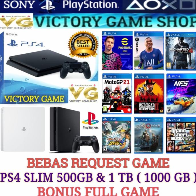SONY PS4 SLIM 500GB/ PS 4/ PLAYSTATION 4 + STIK ORI WIRELESS
