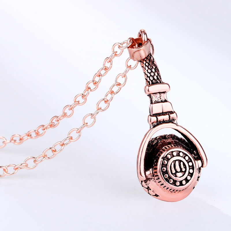 Fancyqube Kalung Rantai Panjang Liontin Headphone Musik Dj Gaya Hip Hop Rock Untuk Pria Dan Wanita