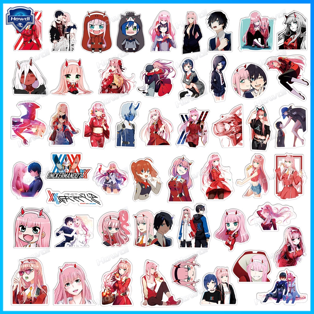 Stiker DARLING in the Franxxx Tahan Air Untuk Helm Motormobil