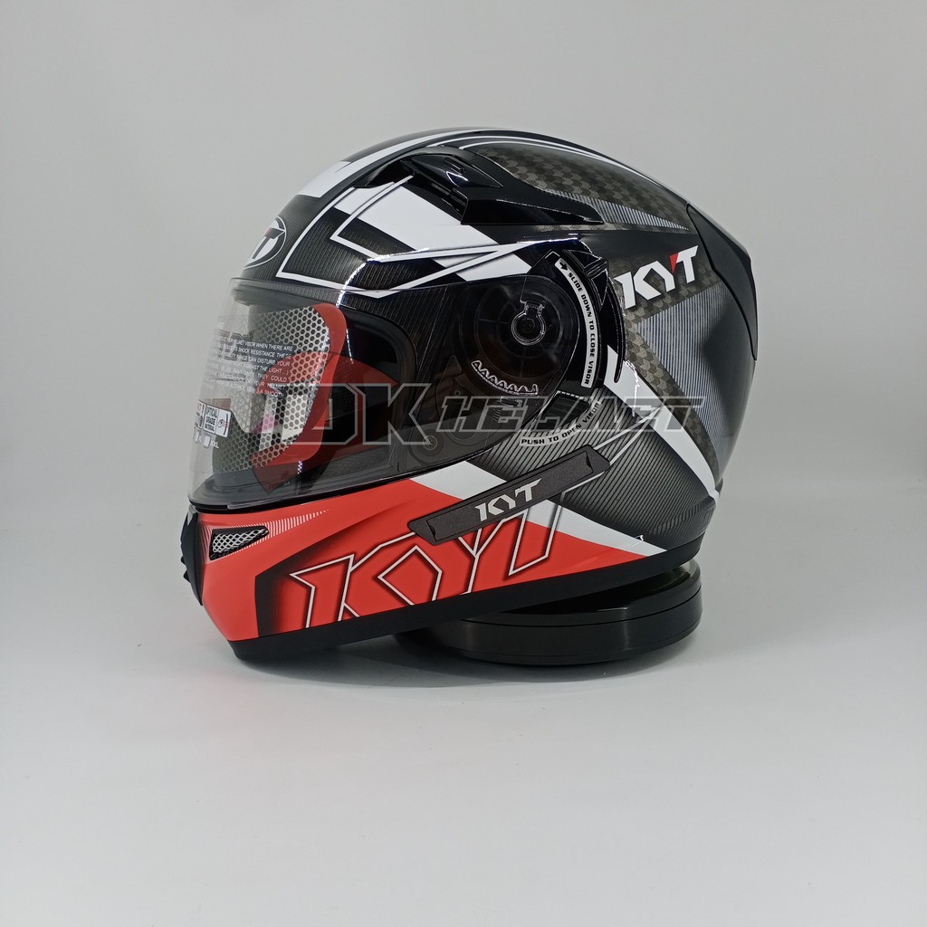 Helm Full Face KYT K2R K2 Rider  Motif Spotlight Spot light Black Red Original Double Visor Warna Hi