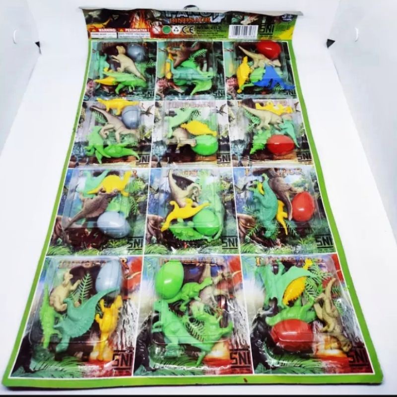 MAINAN ANAK DINOSAURUS TELOR/DINO TELOR isi 12 pcs/Lembar