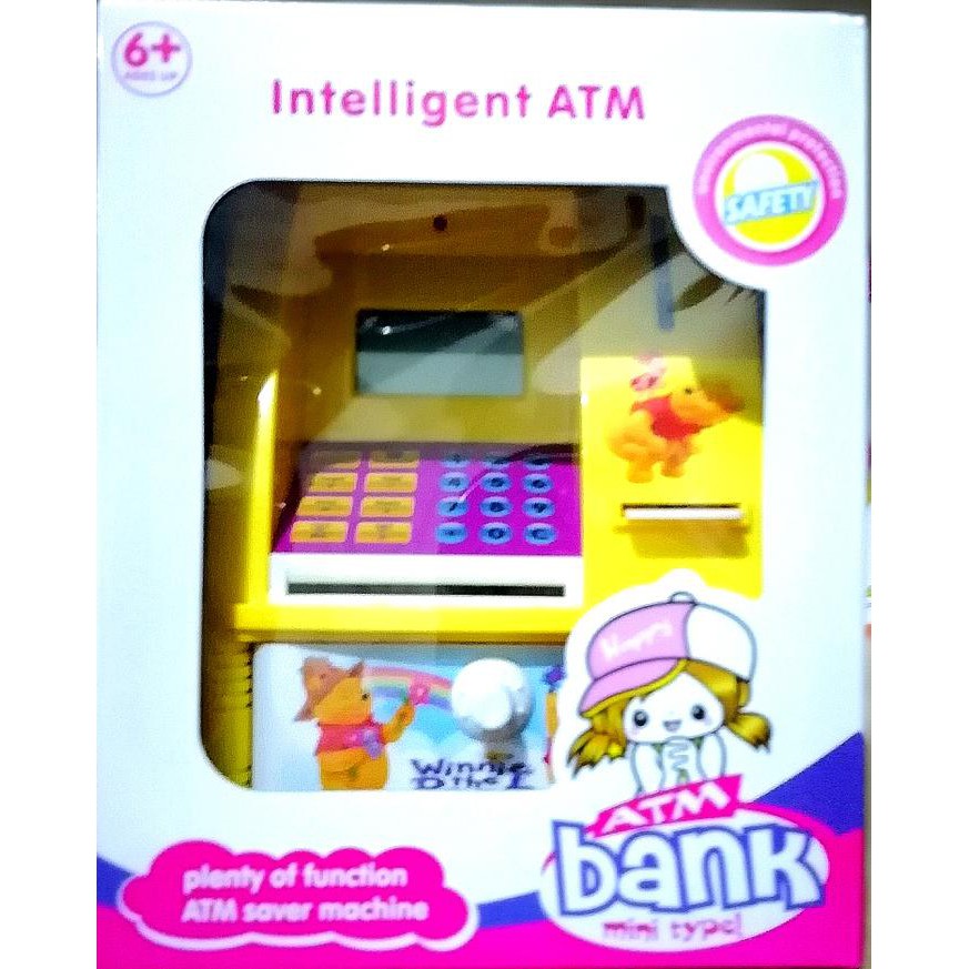 Celengan Atm Mini The Pooh Mesin Hitung Saldo Uang Kertas Dan Koin Best Quality