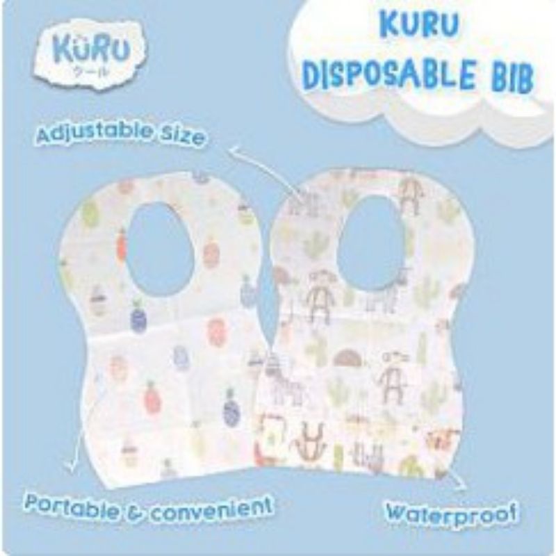 lov me❤️ Kuru Premium Disposable BIB |BIB sekali pakai |slaber|apron|celemek bayi