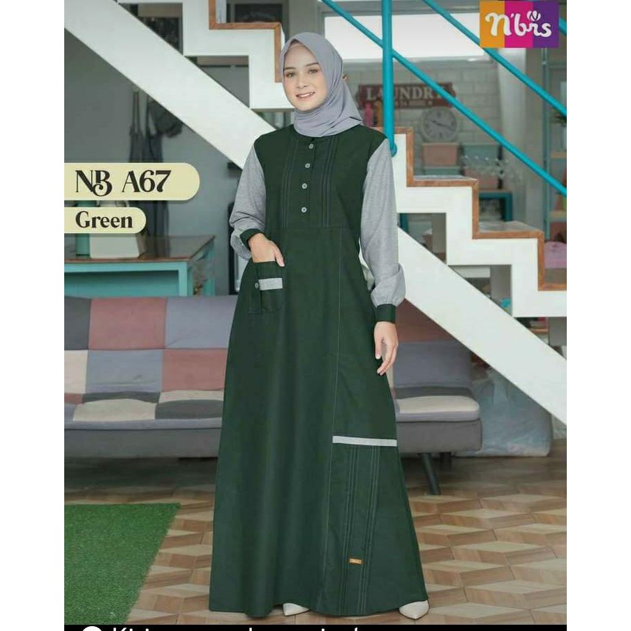 GAMIS NIBRAS NB A67 GREEN, VIOLET [GAMIS NIBRAS TERBARU]