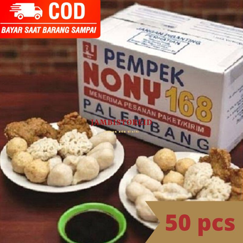 

(JAMBISTOREID) Pempek Nony 168 Campur 50 pcs Oleh-Oleh Makanan Cemilan Frozen Jambi Khas Palembang