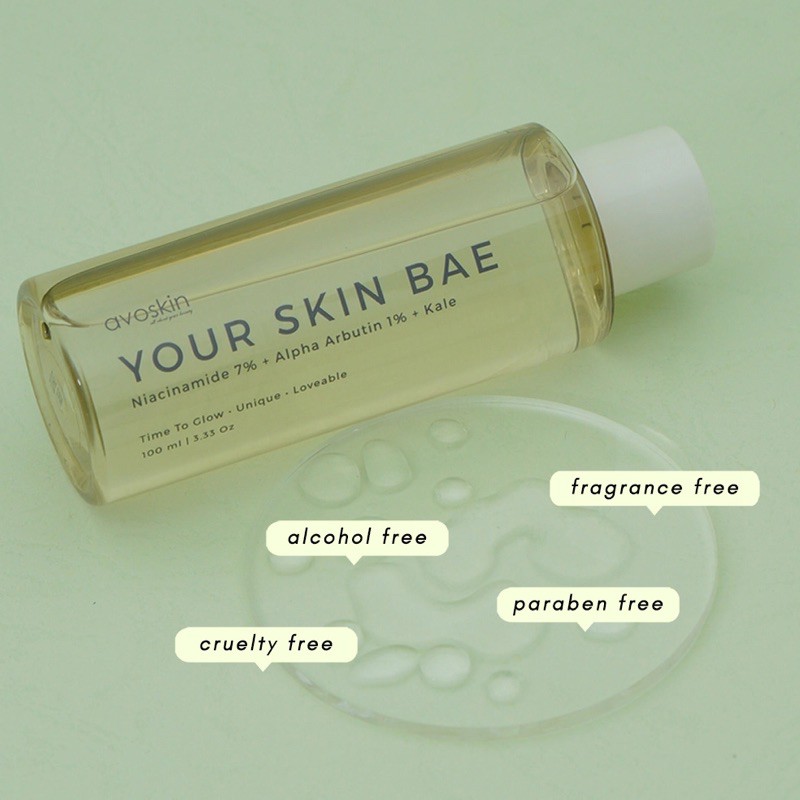 AVOSKIN Your Skin Bae Niacinamide 7% + Alpha Arbutin 1% + Kale Indonesia / Avo Skin / Time To Glow