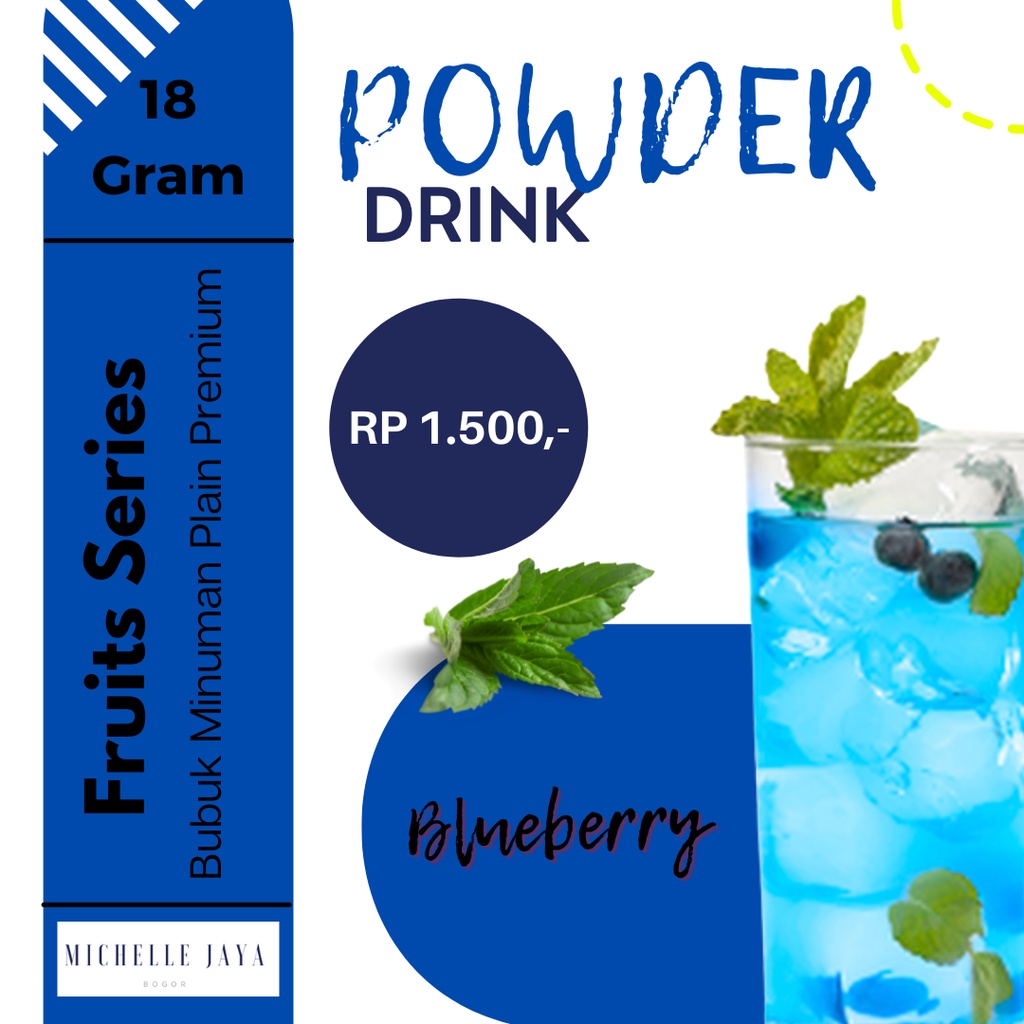 

Prime Powder Drink Super Premium Blueberry 18 Gram / Plain / Bubuk Minuman Rasa